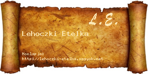 Lehoczki Etelka névjegykártya